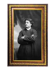 Swami Vivekananda Digital Golden Balck Color Photo Frame | Hindu Religious Wall Decor | 16x22 Inches - Inspirational Wall Art for Office, Home Decor - Ideal Spiritual Gift (F16616)