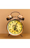 Vintage Twin Bell Alarm Clock for Bedroom | Retro Analog Table Clock with Loud Ring, Classic Dial & Metal Body | Battery Operated Decorative Bedside Clock for Home & Office (Vintage Copper Brown)
