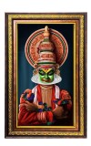 Kathakali Digital Golden Balck Color Photo Frame | Hindu Religious Wall Decor | 12x18 Inches - Inspirational Wall Art for Office, Home Decor - Ideal Spiritual Gift (F16506)