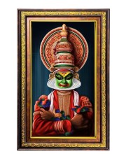 Kathakali Digital Golden Balck Color Photo Frame | Hindu Religious Wall Decor | 10x16 Inches - Inspirational Wall Art for Office, Home Decor - Ideal Spiritual Gift (F16506)