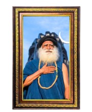 Sadguru Digital Golden Balck Color Photo Frame | Hindu Religious Wall Decor | 10x16 Inches - Inspirational Wall Art for Office, Home Decor - Ideal Spiritual Gift (F16593)