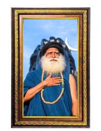 Sadguru Digital Golden Balck Color Photo Frame | Hindu Religious Wall Decor | 10x16 Inches - Inspirational Wall Art for Office, Home Decor - Ideal Spiritual Gift (F16593)