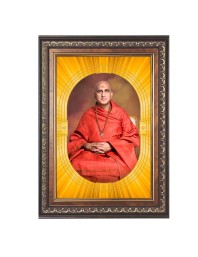 Swami Avdheshanand Giri Spiritual Guru Digital Photo in Designer Frame, Size 12x18 Inch | Hindu Religious Picture for Home Temple, Office & Gift | Wall Art & Pooja Decor (F10471)