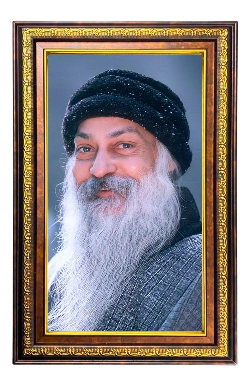 Osho Digital Golden Balck Color Photo Frame | Hindu Religious Wall Decor | 14x20 Inches - Inspirational Wall Art for Office, Home Decor - Ideal Spiritual Gift (F16605)
