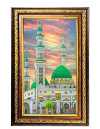 Mosque Digital Golden Balck Color Photo Frame | Hindu Religious Wall Decor | 10x16 Inches - Inspirational Wall Art for Office, Home Decor - Ideal Spiritual Gift (F16755)