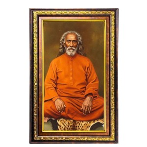 Swami Yukteswar Digital Golden Balck Color Photo Frame | Hindu Religious Wall Decor | 12x18 Inches - Inspirational Wall Art for Office, Home Decor - Ideal Spiritual Gift (F16953)