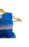 Cotton Baby Girl Frock for 0-9 Months – Soft & Stylish Sleeveless Dress with Lace Design for Newborns & Infants (2, Blue)