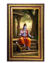 Lord Rama Digital Golden Balck Color Photo Frame | Hindu Religious Wall Decor | 10x16 Inches - Inspirational Wall Art for Office, Home Decor - Ideal Spiritual Gift (F16549)