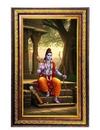 Lord Rama Digital Golden Balck Color Photo Frame | Hindu Religious Wall Decor | 16x22 Inches - Inspirational Wall Art for Office, Home Decor - Ideal Spiritual Gift (F16549)