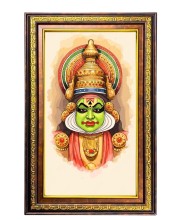 Kathakali Digital Golden Balck Color Photo Frame | Hindu Religious Wall Decor | 10x16 Inches - Inspirational Wall Art for Office, Home Decor - Ideal Spiritual Gift (F16701)