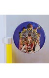 Stainless Steel Round Maa Kali with Sarada Devi & Ramakrishna Paramahansa Fridge Magnet | Devotional & Decorative Refrigerator Magnet for Home & Office | Pack of 1