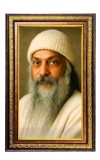 Osho Digital Golden Balck Color Photo Frame | Hindu Religious Wall Decor | 16x22 Inches - Inspirational Wall Art for Office, Home Decor - Ideal Spiritual Gift (F16604)