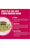 Pure Brass Decorative Pooja Thali Plate | Handcrafted Floral Engraved Brass Plate for Pooja, Aarti & Home Temple | Traditional Golden Brass Thali for Festive Use & Gifting