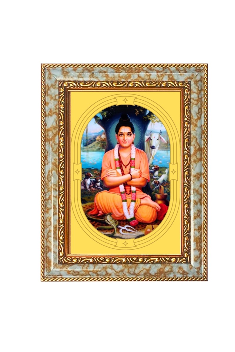 Sripada Sri Vallabha Spiritual Guru Digital Photo in Designer Frame, Size 10x16 Inch | Hindu Religious Picture for Home Temple, Office & Gift | Wall Art & Pooja Decor (F10421)