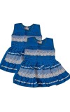 Cotton Baby Girl Frock for 0-9 Months – Soft & Stylish Sleeveless Dress with Lace Design for Newborns & Infants (2, Blue)