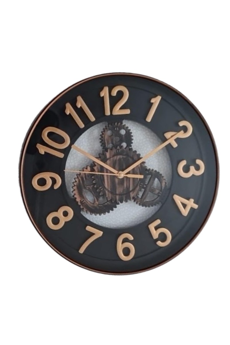 Hitech Sales Wooden Theme Quartz Stylish Analog 30 Cm Decorative Latest Transparent Background Weatherproof WallClock Battery Operated Round Easy to Read for Living Room Bedroom Office Kitchen School