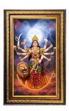 Durga Matha Digital Golden Balck Color Photo Frame | Hindu Religious Wall Decor | 10x16 Inches - Inspirational Wall Art for Office, Home Decor - Ideal Spiritual Gift (F16893)