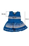 Cotton Baby Girl Frock for 0-9 Months – Soft & Stylish Sleeveless Dress with Lace Design for Newborns & Infants (2, Blue)