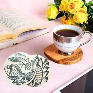 Handcrafted Wooden Coasters Set of 2 | Round Fish & Owl Design Tea and Coffee Table Coasters. (Round) Handcrafted Wooden Coasters Set of 2 | Round Fish & Owl Design Tea and Coffee Table Coasters. (Round)