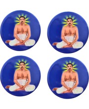 Devotional Saint Guru Round Fridge Magnet Set | Religious Refrigerator Magnets for Home, Office & Temple Decor Set (4 Pieces)