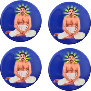 Devotional Saint Guru Round Fridge Magnet Set | Religious Refrigerator Magnets for Home, Office & Temple Decor Set (4 Pieces)