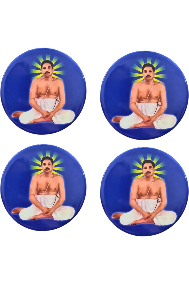 Devotional Saint Guru Round Fridge Magnet Set | Religious Refrigerator Magnets for Home, Office & Temple Decor Set (4 Pieces)