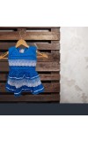 Cotton Baby Girl Frock for 0-9 Months – Soft & Stylish Sleeveless Dress with Lace Design for Newborns & Infants (2, Blue)