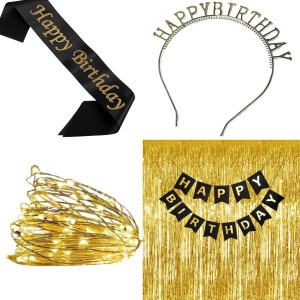 Party Decoration Combo – Hairband, Tuni LED Bulb, Birthday Sash & Foil Curtain – Perfect Birthday Celebration Set for Girls & Women (SILVER) Party Decoration Combo – Hairband, Tuni LED Bulb, Birthday Sash & Foil Curtain – Perfect Birthday Celebration Set for Girls & Women (SILVER)
