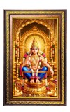 God Ayyappa Digital Golden Balck Color Photo Frame | Hindu Religious Wall Decor | 18x24 Inches - Inspirational Wall Art for Office, Home Decor - Ideal Spiritual Gift (F16557)