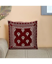 Home Beautiful Maroon Microfiber Cushion Cover