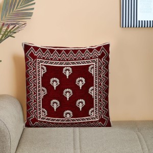 Home Beautiful Maroon Microfiber Cushion Cover