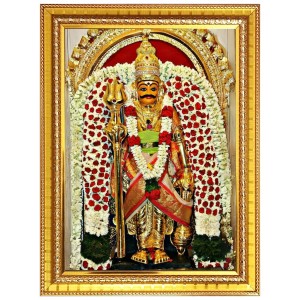 God Shri Veerabhadra Photo Frame - 10x14 Inches, Brown Wooden Frame for Home, Office & Temple Decoration God Shri Veerabhadra Photo Frame - 10x14 Inches, Brown Wooden Frame for Home, Office & Temple Decoration