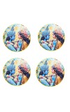 Stainless Steel Round Radha Krishna Fridge Magnet | Devotional & Decorative Refrigerator Magnet for Home & Office | Premium Finish | Pack of 4 (4)