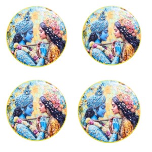 Stainless Steel Round Radha Krishna Fridge Magnet | Devotional & Decorative Refrigerator Magnet for Home & Office | Premium Finish | Pack of 4 (4) Stainless Steel Round Radha Krishna Fridge Magnet | Devotional & Decorative Refrigerator Magnet for Home & Office | Premium Finish | Pack of 4 (4)