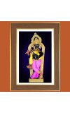 Jay Swaminarayan Photo Frame - 10x14 Inches, Brown Wooden Frame for Home, Office & Temple Decoration