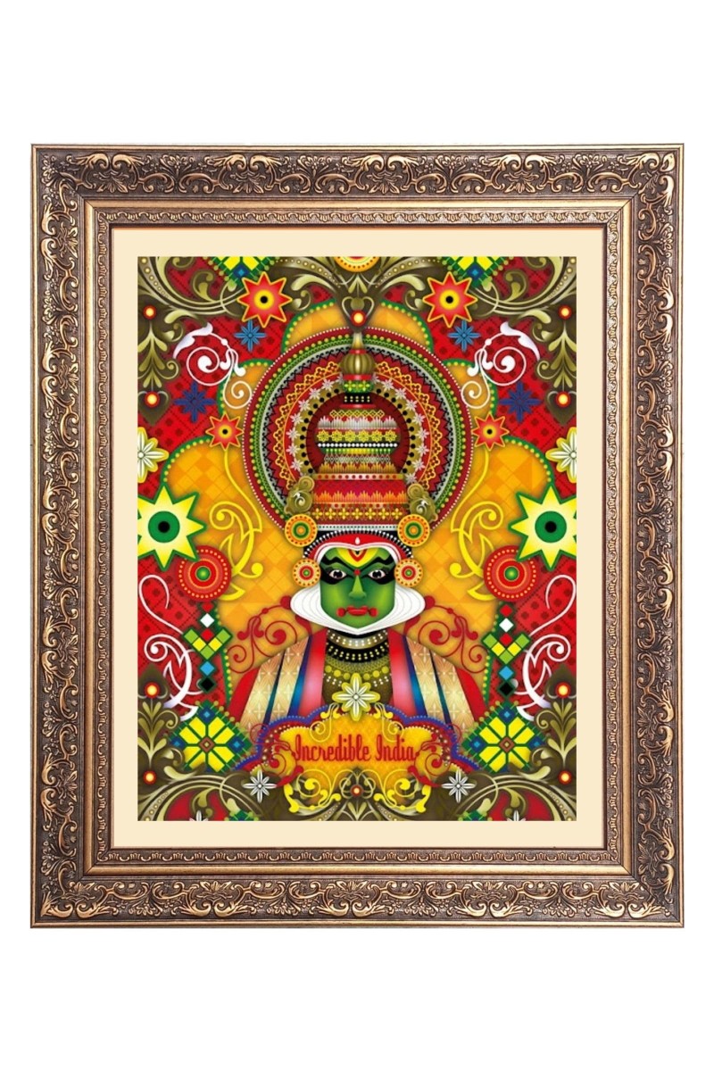 Kathakali Digital Print Big Photo Frame - 16x20 Inches for Home & Office Decoration