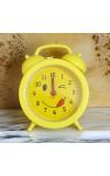 HiTechMart Yellow Alarm Clock – Cute Smiley Face Analog Clock with Alarm and Retro Design – Perfect for Kids, Bedroom and Gift