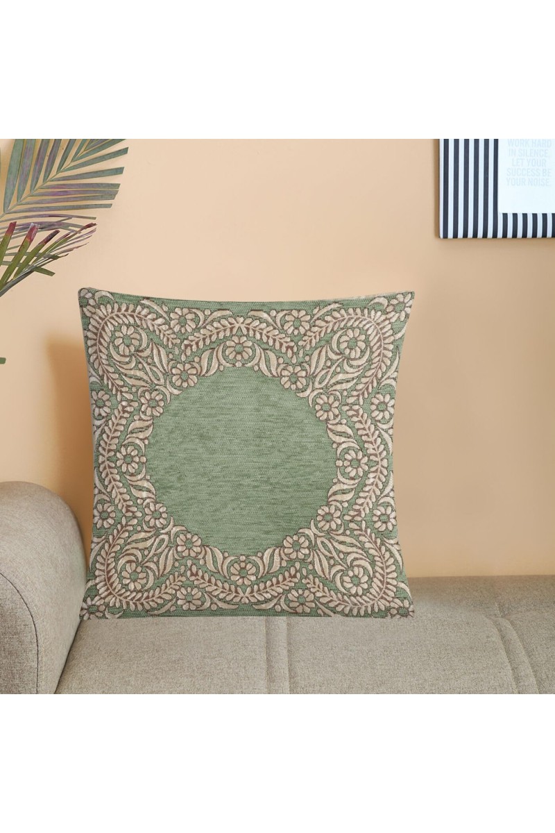 Home Beautiful Green Polyester Cushion Cover