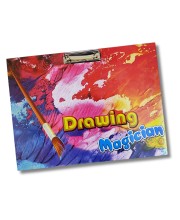 Hi Tech Sales|| Wooden Drawing Board for Kids/Students, Girls & Boys || Stainless Steel Clip, Plain MDF Hard Board Writing Pad(A3 Size) (Multicolored)