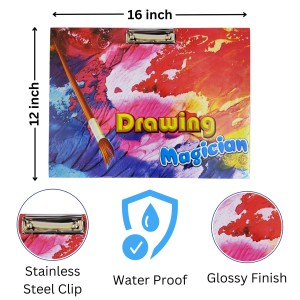 Hi Tech Sales|| Wooden Drawing Board for Kids/Students, Girls & Boys || Stainless Steel Clip, Plain MDF Hard Board Writing Pad(A3 Size) (Multicolored) Hi Tech Sales|| Wooden Drawing Board for Kids/Students, Girls & Boys || Stainless Steel Clip, Plain MDF Hard Board Writing Pad(A3 Size) (Multicolored)