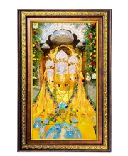 Maa Baglamukhi Digital Golden Balck Color Photo Frame | Hindu Religious Wall Decor | 10x16 Inches - Inspirational Wall Art for Office, Home Decor - Ideal Spiritual Gift (F16961)