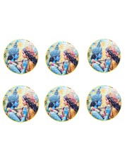 Stainless Steel Round Radha Krishna Fridge Magnet | Devotional & Decorative Refrigerator Magnet for Home & Office | Premium Finish | Pack of 2