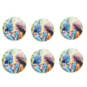 Stainless Steel Round Radha Krishna Fridge Magnet | Devotional & Decorative Refrigerator Magnet for Home & Office | Premium Finish | Pack of 2