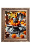 Shiv Linga Big Photo Frame - 18x22 Inches for Home & Office Decoration