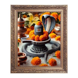 Shiv Linga Big Photo Frame - 16x20 Inches for Home & Office Decoration