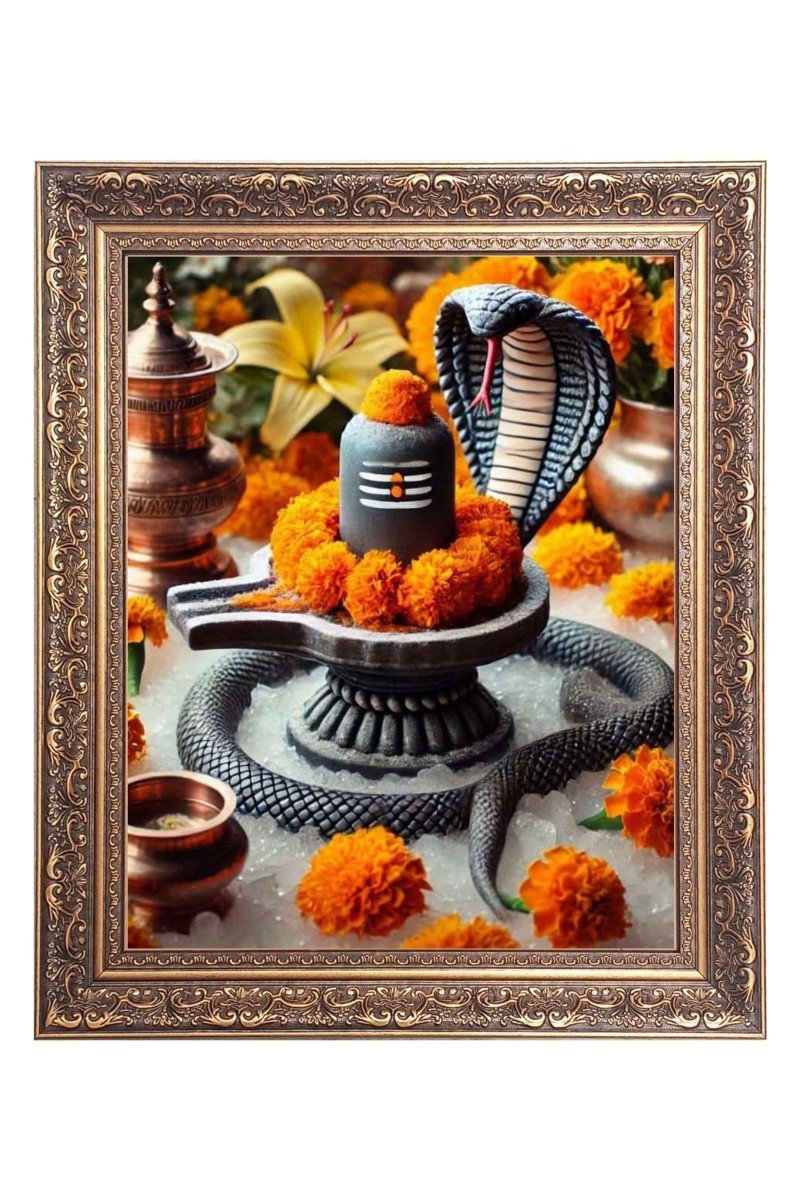 Shiv Linga Big Photo Frame - 18x22 Inches for Home & Office Decoration
