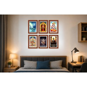 Pack Of 6 Laminated A4 Wall Posters | Spiritual, Motivational & Inspirational Designs | 250 GSM Photo Paper | Water-Resistant | Double-Sided Tape (F39187)