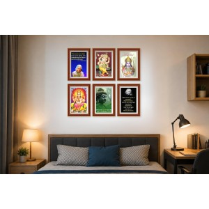 Pack Of 6 Laminated A4 Wall Posters | Spiritual, Motivational & Inspirational Designs | 250 GSM Photo Paper | Water-Resistant | Double-Sided Tape (F39406)