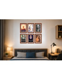 Pack Of 6 Laminated A4 Wall Posters | Spiritual, Motivational & Inspirational Designs | 250 GSM Photo Paper | Water-Resistant | Double-Sided Tape (F39241)