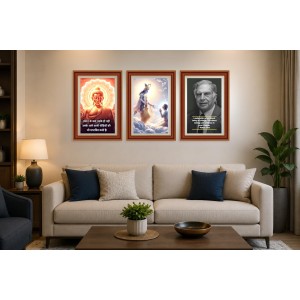 Pack Of 6 Laminated A4 Wall Posters | Spiritual, Motivational & Inspirational Designs | 250 GSM Photo Paper | Water-Resistant | Double-Sided Tape (F39241)